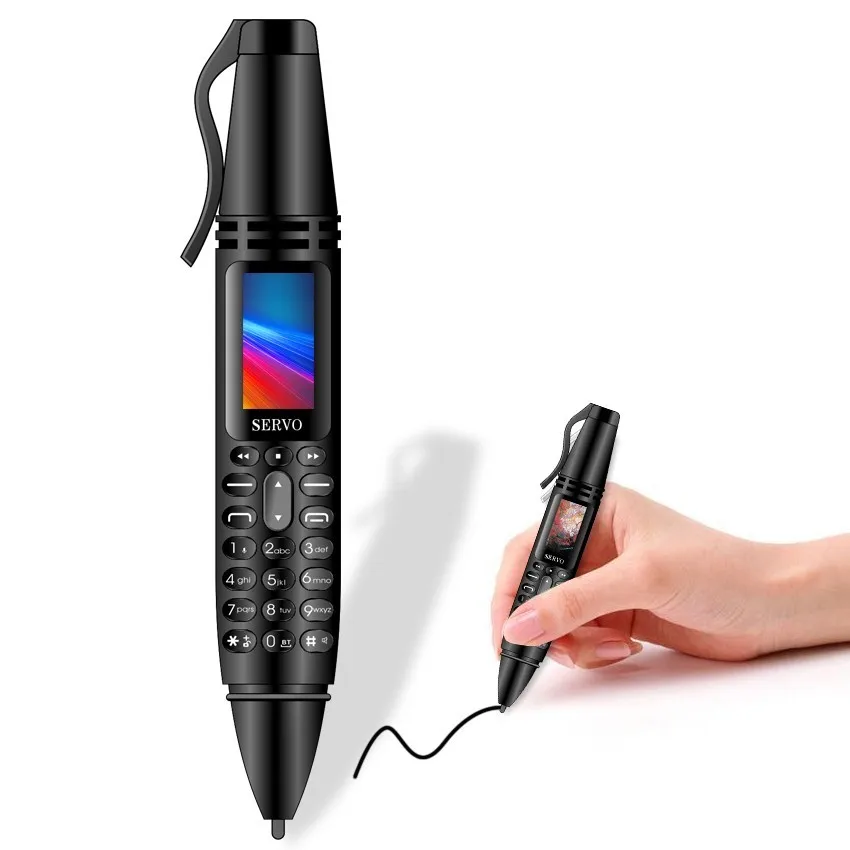 SERVO K07 Pen mini Cell phone 0.96" Tiny Screen Dual SIM Flashlight Bluetooth Dialer Unlock Mobile Phone Recording pen phones