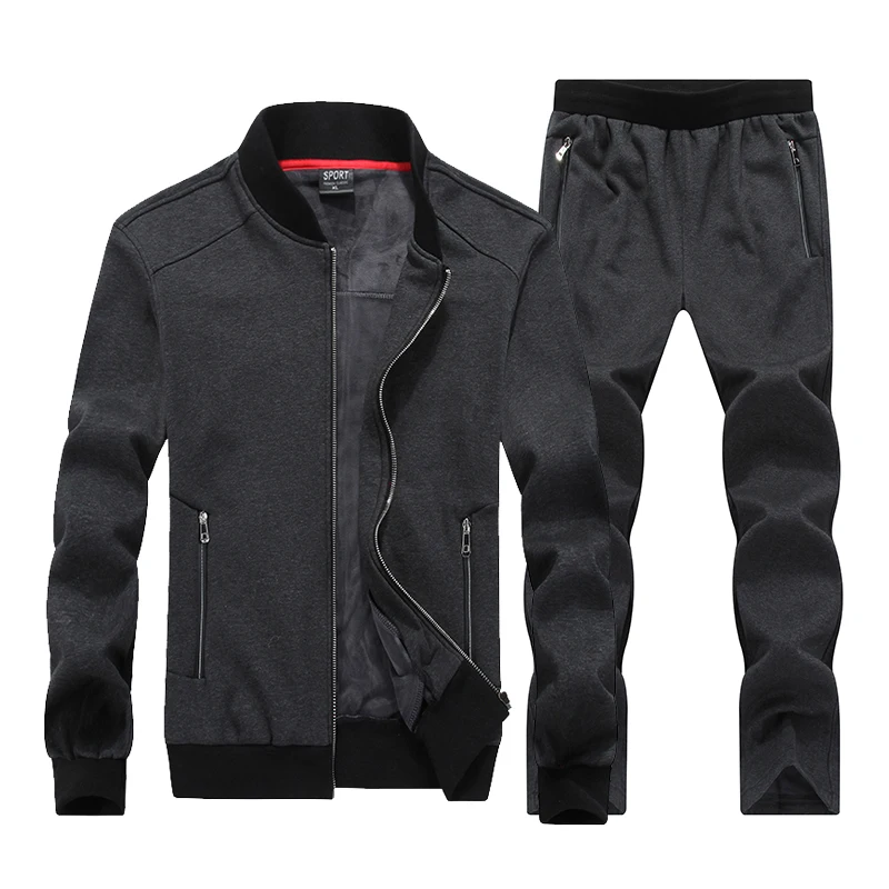 2019 Fashion Winter Sporting Suit Men Set Jacket+Pant Sweatsuit 2Piece Set Sportswear Thicken Tracksuit Clothing Plus SizeXL-8XL