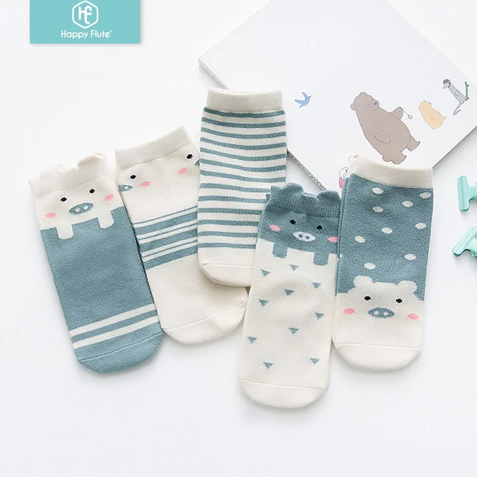 

HappyFlute 5 Pairs/Lot Unisex Lovely Cute Cartoon Kids Baby Socks Girl Boy Baby Toddler Socks Infant Soft Cotton socks 0-12 Y