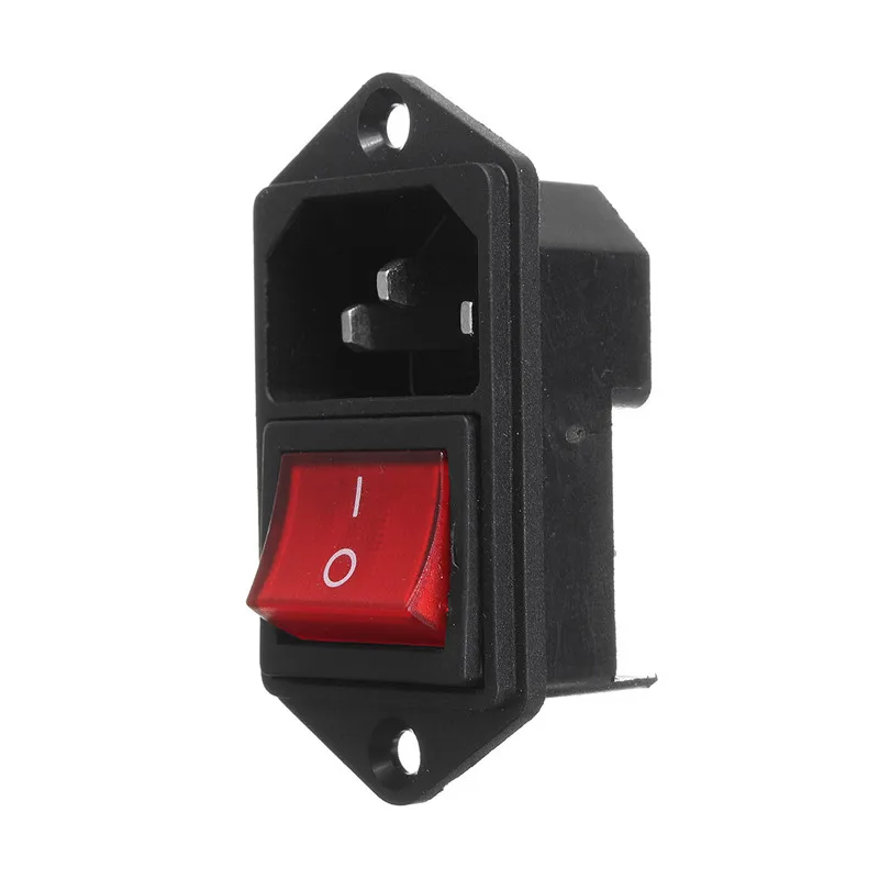 250V10A 3 контактная розетка IEC320 C14 с переключателем питания переключатель вкл/выкл