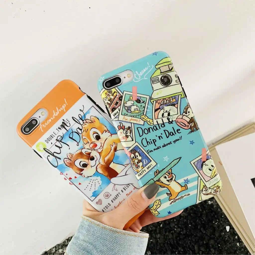 

Cute Cartoon Funda for iphone X Case Chip and Dale Matte IMD Phone Case for iphone X XR XS Max 6 6S 7 8 Plus Cover Soft TPU Capa
