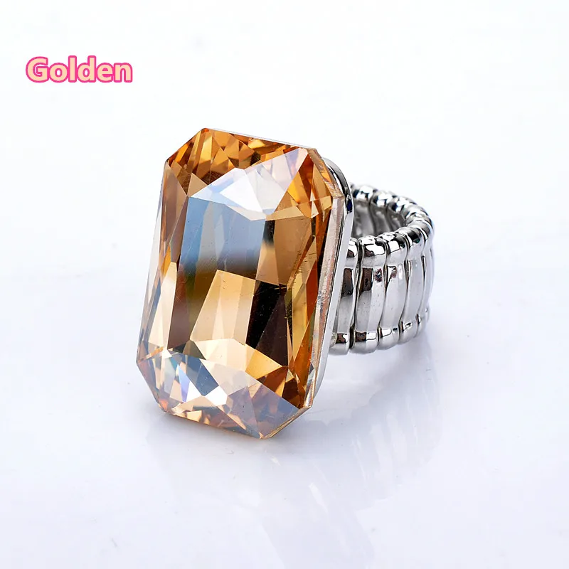 Big Ring For Women 7 Colors Big Resin Stone Fashion Elastic Stretch Finger Rings Jewelry Christmas Gift