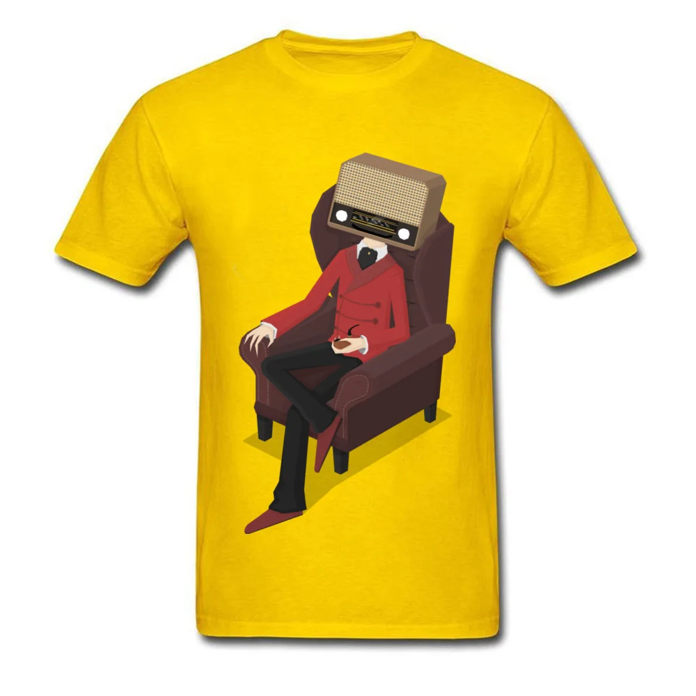 Casual T Shirts Faddish O-Neck Radiohead 100% Cotton Men Tops & Tees Summer Short Sleeve Tee-Shirts Wholesale Radiohead yellow