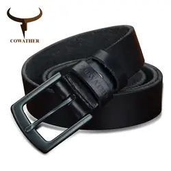 Cowather 100% коровьей натуральная кожа пояса для мужчин урожай 2017 новый дизайн мужской ремень ceinture homme 110-130 см мужчины пояса