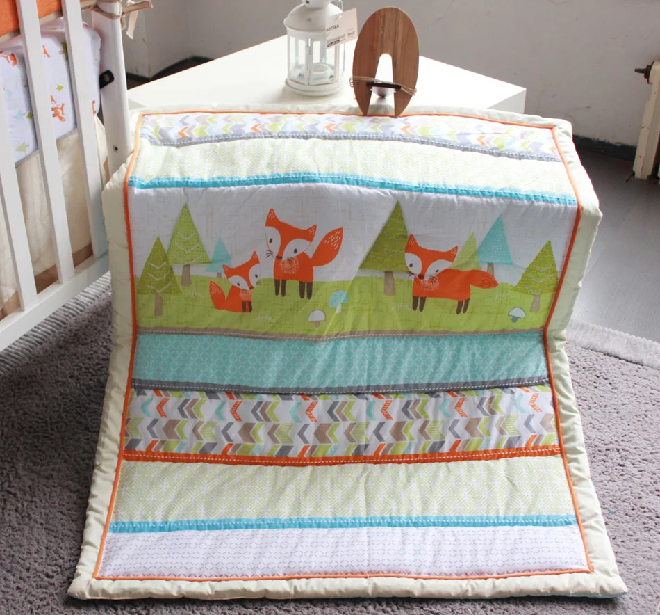  8 Pc Crib Infant Room Kids Baby Bedroom Set Nursery Bedding Brown Sport Animal Cot bedding set for  - 32819378977