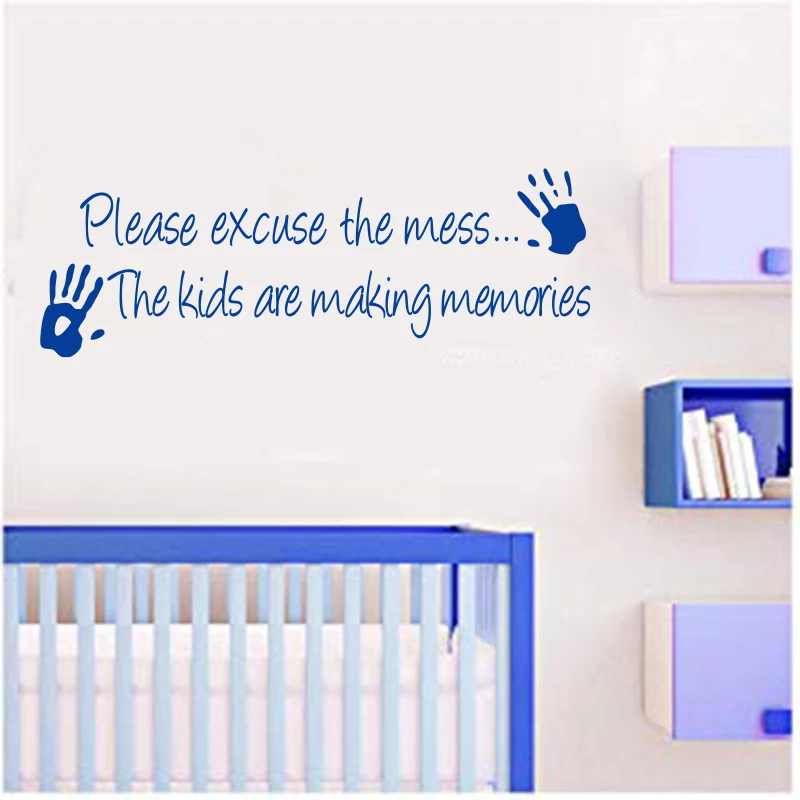 Removable Vinyl Wall Sticker Quote Please Excuse The Mess Mural Decal