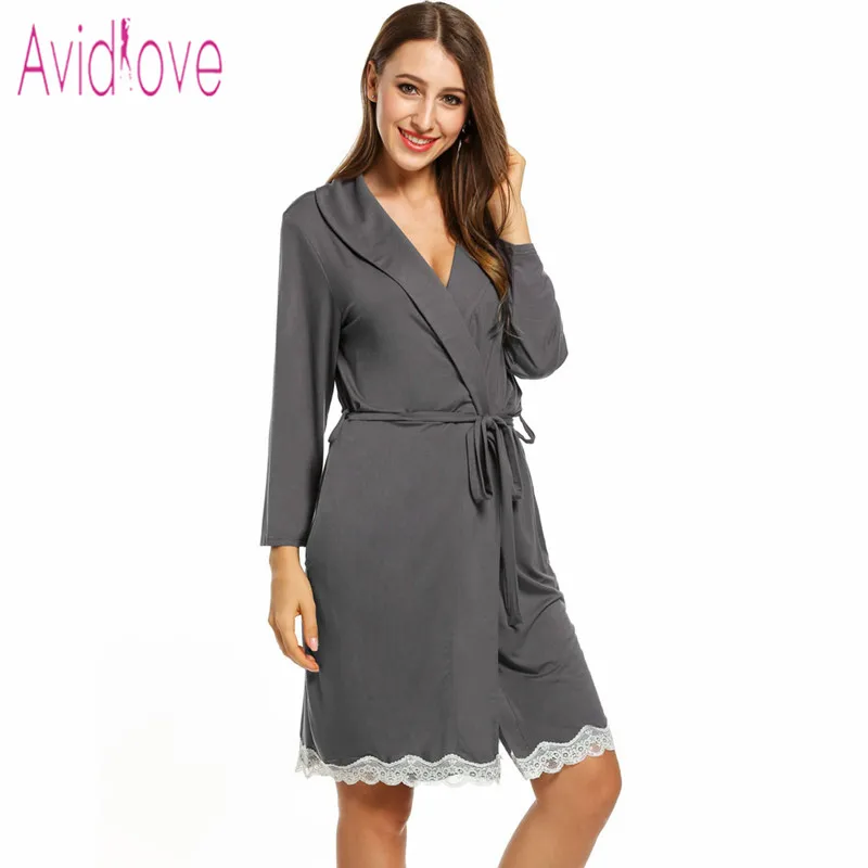 Avidlove хлопковое кимоно банный халат женский сексуальный длинный осеннее платье с