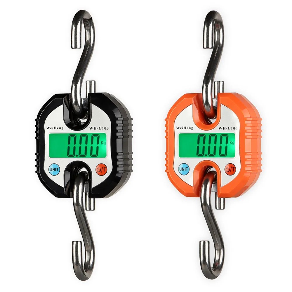 150kg x 50g Mini Heavy Duty Electronic LCD Digital Portable Hook Scale