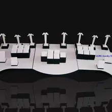 Черный с белым кожа ювелирные изделия Дисплей полки набор витрина для цепочки, серьги кулон Цепочки и ожерелья Jewellery держатель стойки