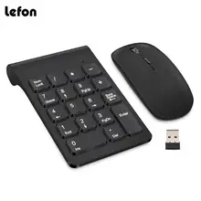 Lefon беспроводной цифровой клавиатуры мини 2,4 г 18 клавиш USB числовая клавиатура Pad + беспроводная мышь для ноутбук Laptop персональный компьютер ...(China)