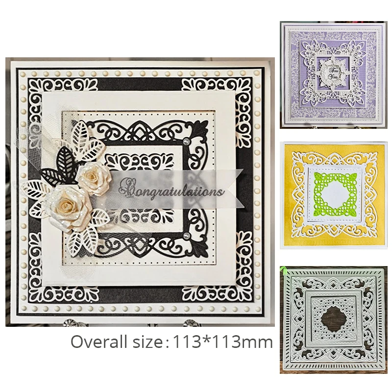 Rectángulo Decorativo Multi Uso Conjunto de 4 Metal Corte muere Nuevo