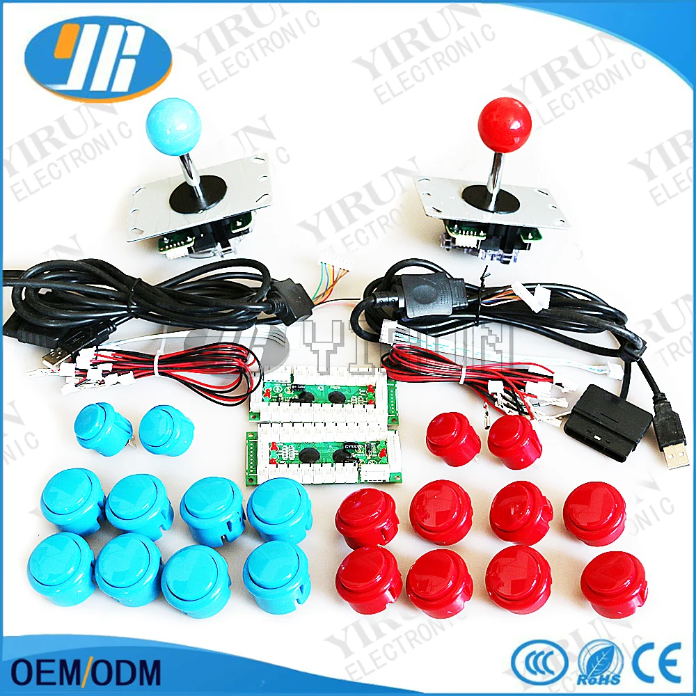 

Free shipping PC/PS2/PS3/XBOX360 for windows 4 in 1 USB Encoder+ 4way Arcade Joystick+ SANWA 30&24mm Push Button+cable for PCB