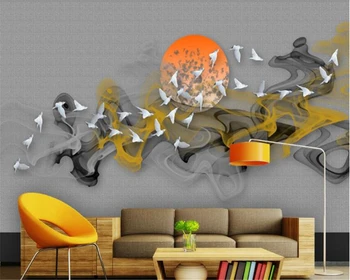 

beibehang Custom wall paper rollsChinese style hand-painted magical ink abstract landscape art background wall papers home decor