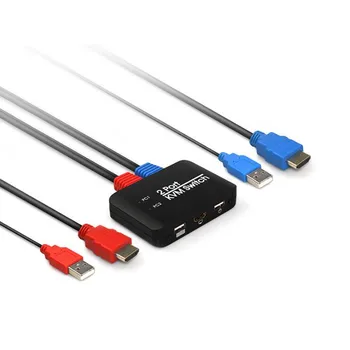 

2 Port Usb Hdmi Kvm Switch Switcher With Cable For Dual Monitor Keyboard Mouse Hdmi Switch Support Usb U Disk Read