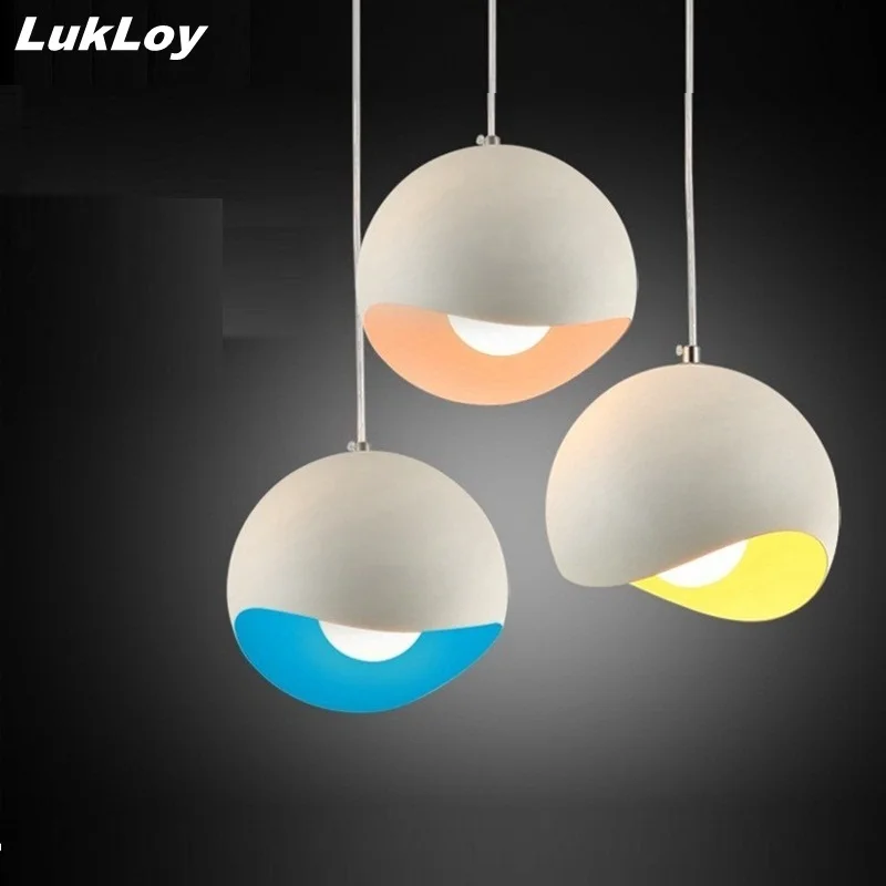 

LukLoy Modern Pendant Lamp Light Shade, Colorful Egg Shell Lighting Fixture for Dining Room Parlor Home Decoration E27 220V