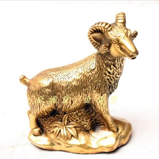 

B0601 510Bronze copper home decoration crafts decoration wool roll goat lucky ruyi Factory Copper Feng Shui crafts statue