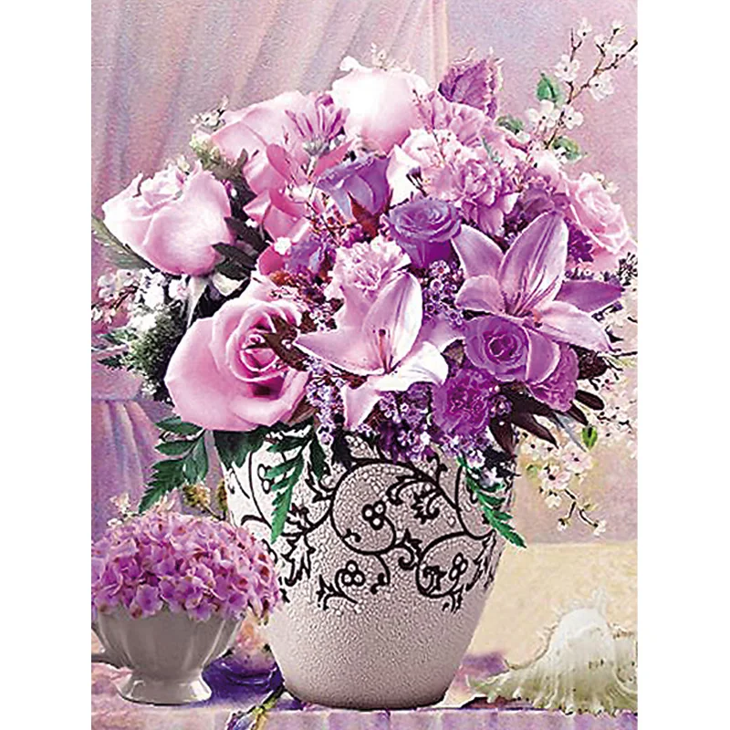 

5D DIY Diamond Painting Flower vase Full Round Diamond Embroidery Mosaic Cross Stitch Kit Set Home Decor Needlework Gifts