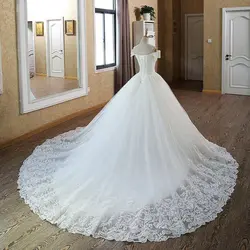 Белое свадебное платье 2019 robe de mariée настоящий образец роскошное чашечки, рукава с бусинами кружево А-силуэт на шнуровке vestido de noiva Свадебные