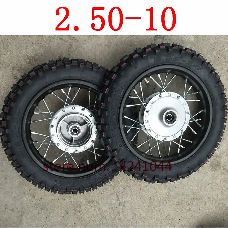2.50 10" Motorcycle Wheels Front &Rear 10 inch Steel Rims 28 holes with