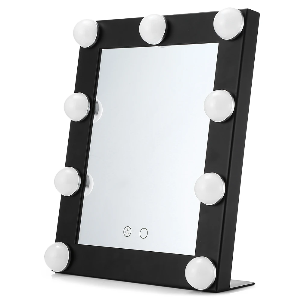 

New Touch Screen Makeup Mirror Professional Makeup Mirror With 9 LEDs Bulbs Dimmable Tabletop Touch Control Cosmetic Mirror