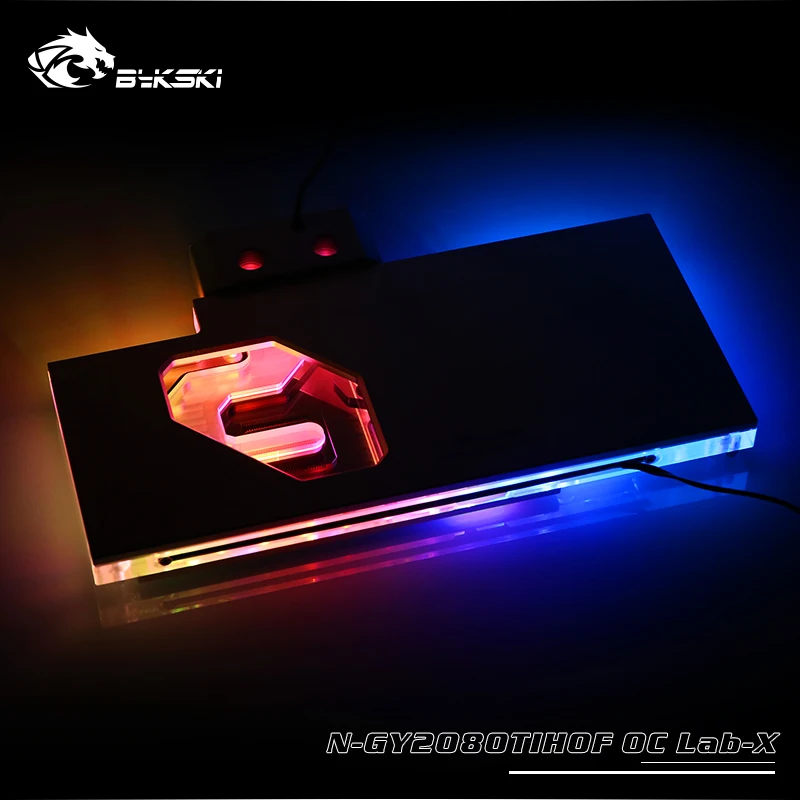 Bykski water Cooling block fit Galaxy RTX 2080TI HOF OC Lab,GPU Block with temperature display screen,N-GY2080TIHOFOCLab-X