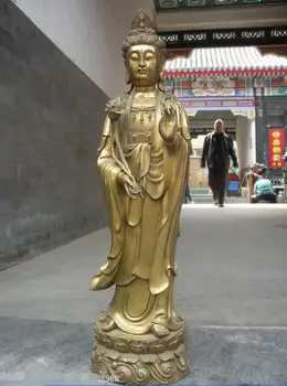 

26"Chinese Copper South Sea Lotus Guan Yin kwan-Yin Buddha statue