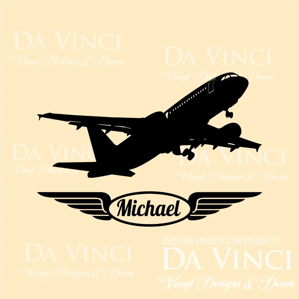 Airplane Aircraft Planes Aeroplane Custom Wall Name Vinyl Wall Decal Sticker