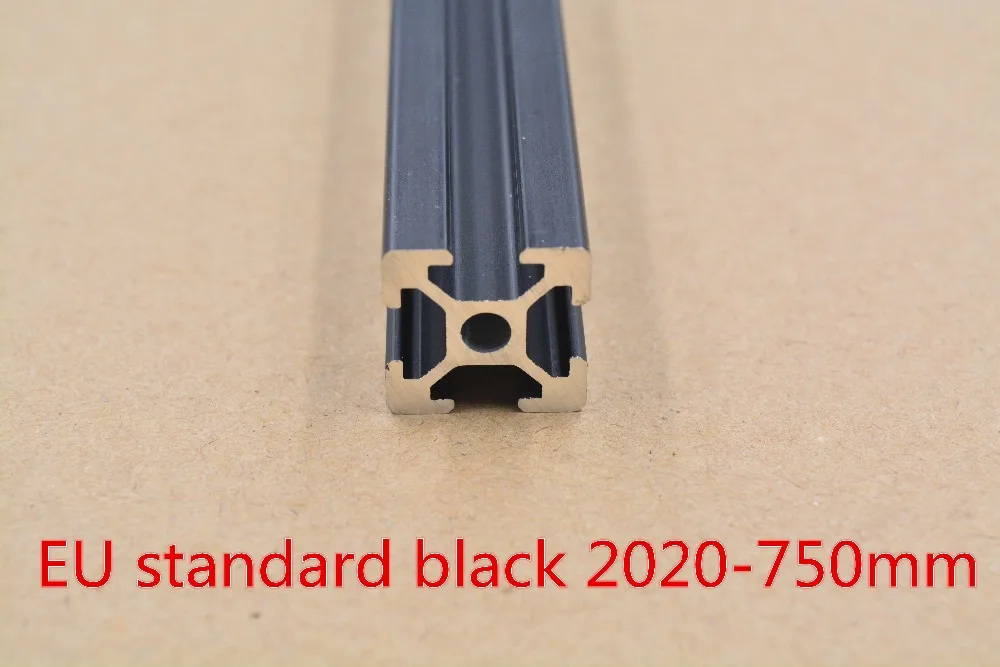 2020 Aluminum Extrusion Profile European Standard Black Length 750mm