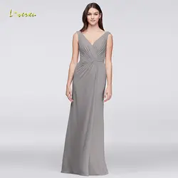 Loverxu vestido de festa Longo v-образный вырез облегающие платья подружек невесты 2018 сексуальное шифоновое платье с открытой спиной для свадебной