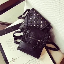 Винтажные маленькие сумки для женщин из искусственной кожи, мини-сумка с заклепками, дизайнерские сумки через плечо, женские ручные сумки, дешевые женские клатчи