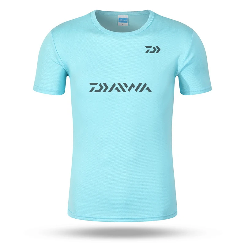 DAIWA одежда S~ 3XL Мужская быстросохнущая одежда для рыбалки футболка ультратонкий короткий рукав солнцезащитный крем анти-УФ дышащая Футболка С рыболовным принтом - Цвет: 66