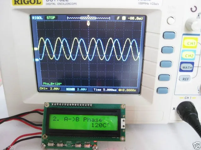 Трехфазный генератор синусоидальных сигналов от 0 до 360 точный измеритель частоты с ЖК-дисплеем 1,00~ 200 кГц