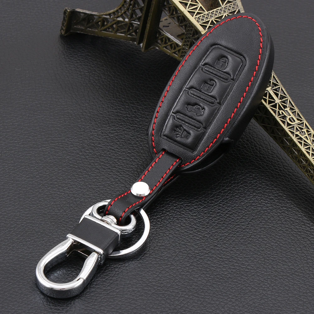 

Leather Fob Cover Key Cases For Nissan Versa Maxima Altima Rogue Armada Sentra Murano For Infiniti FX35 QX60 Smart Car Key