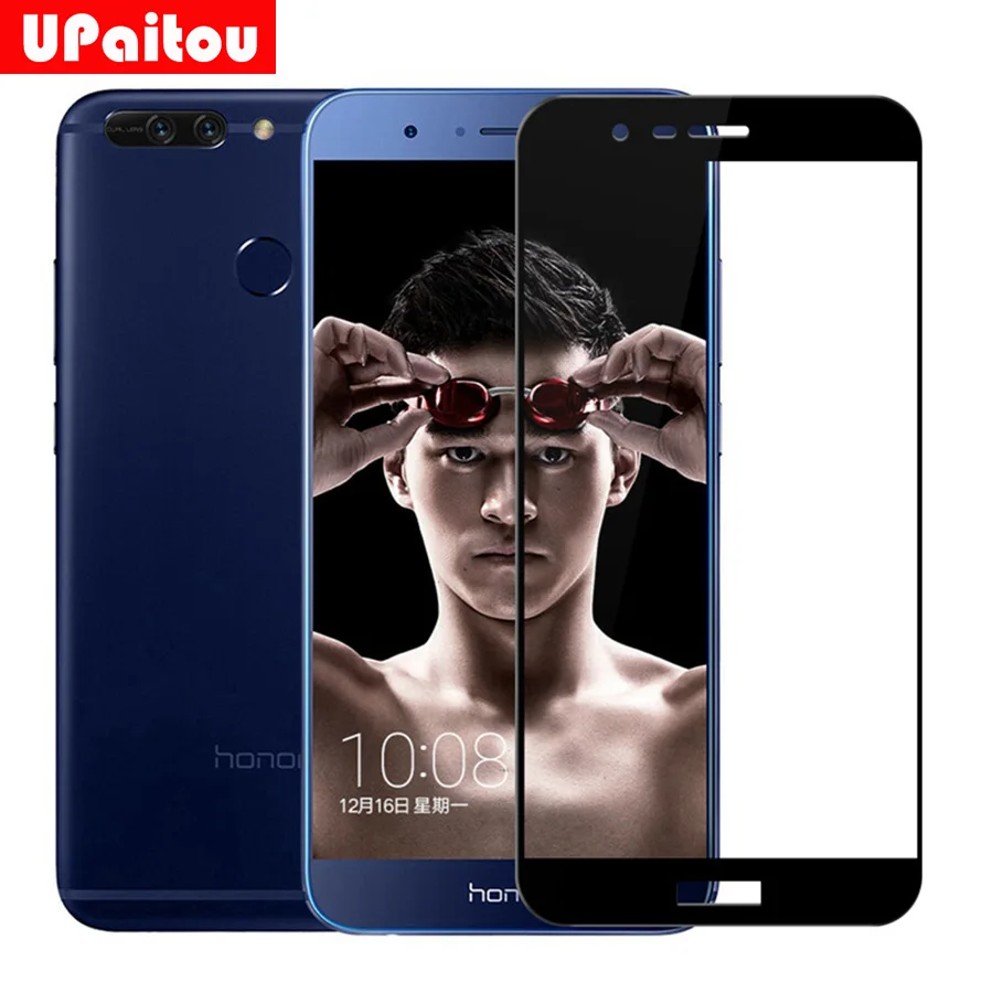 

UPaitou Complete Covering Tempered Glass for Huawei Honor V9 8 Pro Full Cover Screen Protector Glass Film for Honor 8Pro