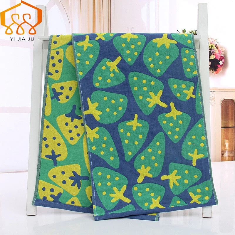 Strawberry Shape Cotton Hand Towel For Adult Gauze Magic Bath Towel Soft Super Absorbent Face Towels Bathroom Size 35*75cm 