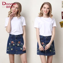 Deodar для женщин вышивка с высокой талией джинсы для короткие лето г. Push размеры Женская мода регулярные брюки девочек