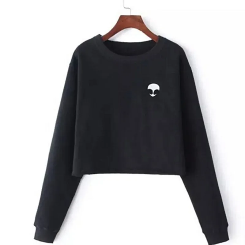 Свитшот ET Aliens женский укороченный теплый|sweat women|sweatshirt harajukufleece jumper |