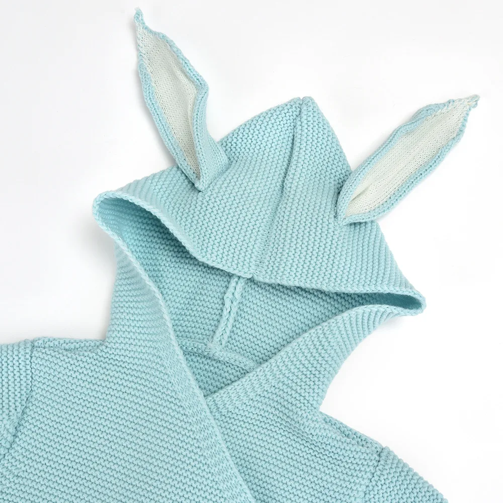 Кролик уши вязаная детская коляска для сна сумка Зимние теплые спальные мешки халат для детской коляске конверты для новорождённых ножки