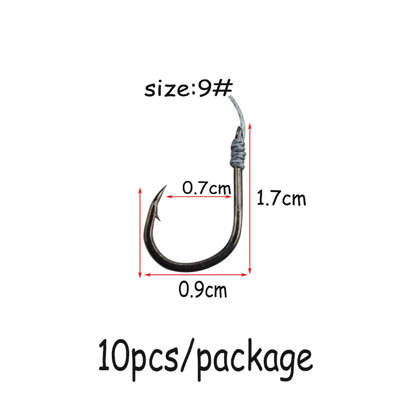 10 шт./пакет Iseama Circle Carp Eyed рыболовный крючок Размеры 1 2 3 4 5 6 7 8 9, 10, 11, 12, 13 лет, кольцо глаз японский высокоуглеродистой стали рыболовный крючок - Цвет: SIZE 9