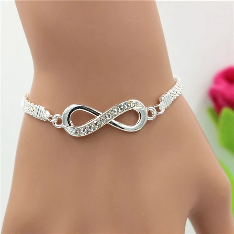 Rhinestone Infinity Bracelet Men's Women's Jewelry