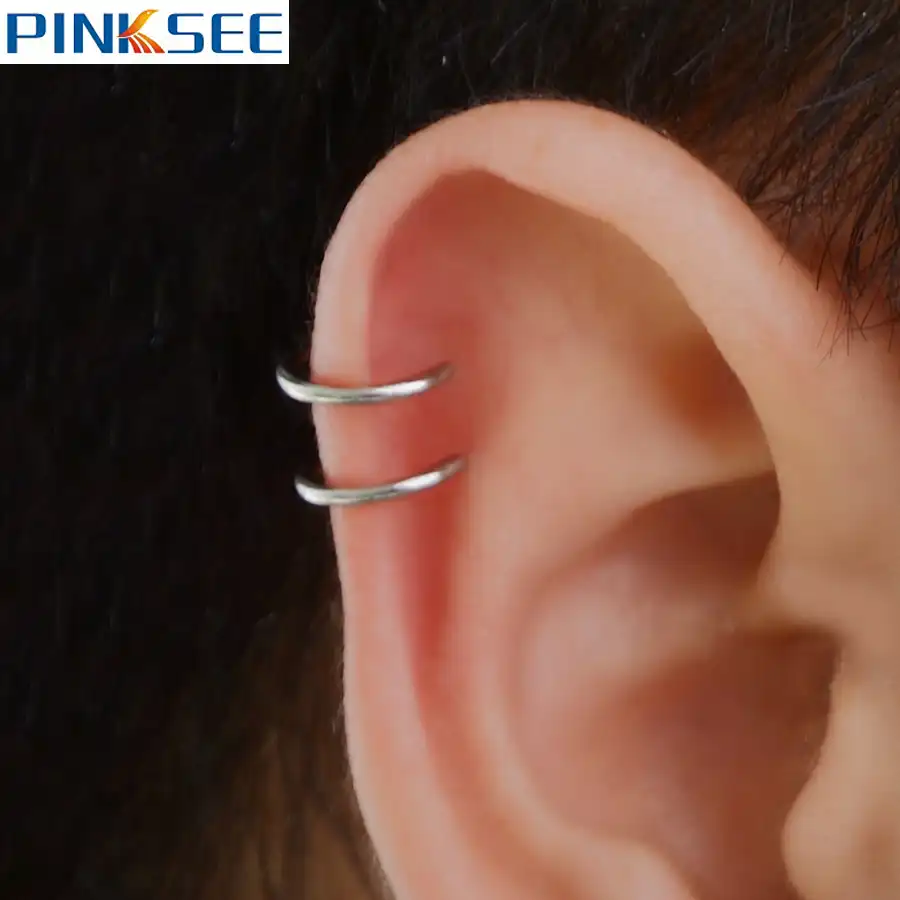 1 Pair Fashion Safety Pin Earrings Big Hoop Stainless Steel Piercing Eardrop