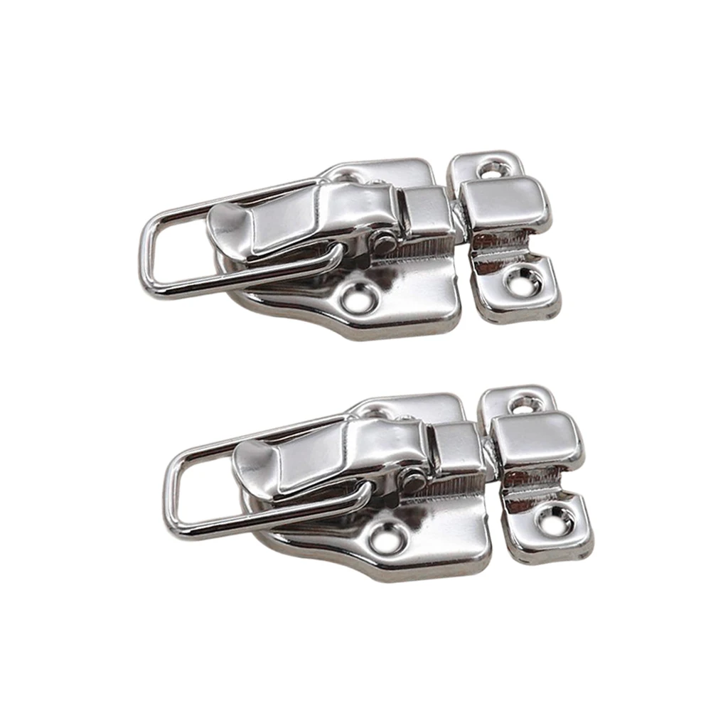 4pcs Silver Metal Toggle Catch Trunk Chest / Case / Box / Large Loop Latch Clasp Lock 5mm Dia Hole 39x59mm Size