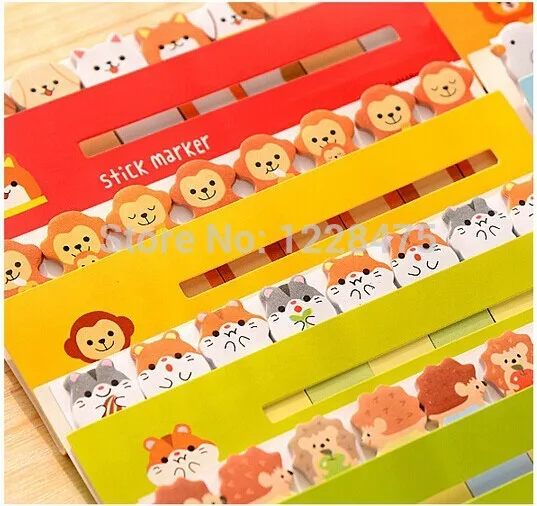

1pcs/lot NEW cartoon animals ht1408-659 sticky notepad Memo pad message post marker Removable adhesive paper