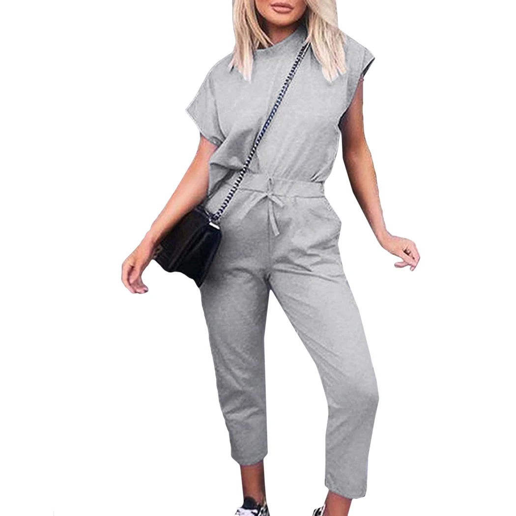 

Two Piece Set Women Tracksuits Fashion Summer Short Sleeve Top And Pants Jogger Sets Casual Ladies Fitness Outfits 2 Piece Suits