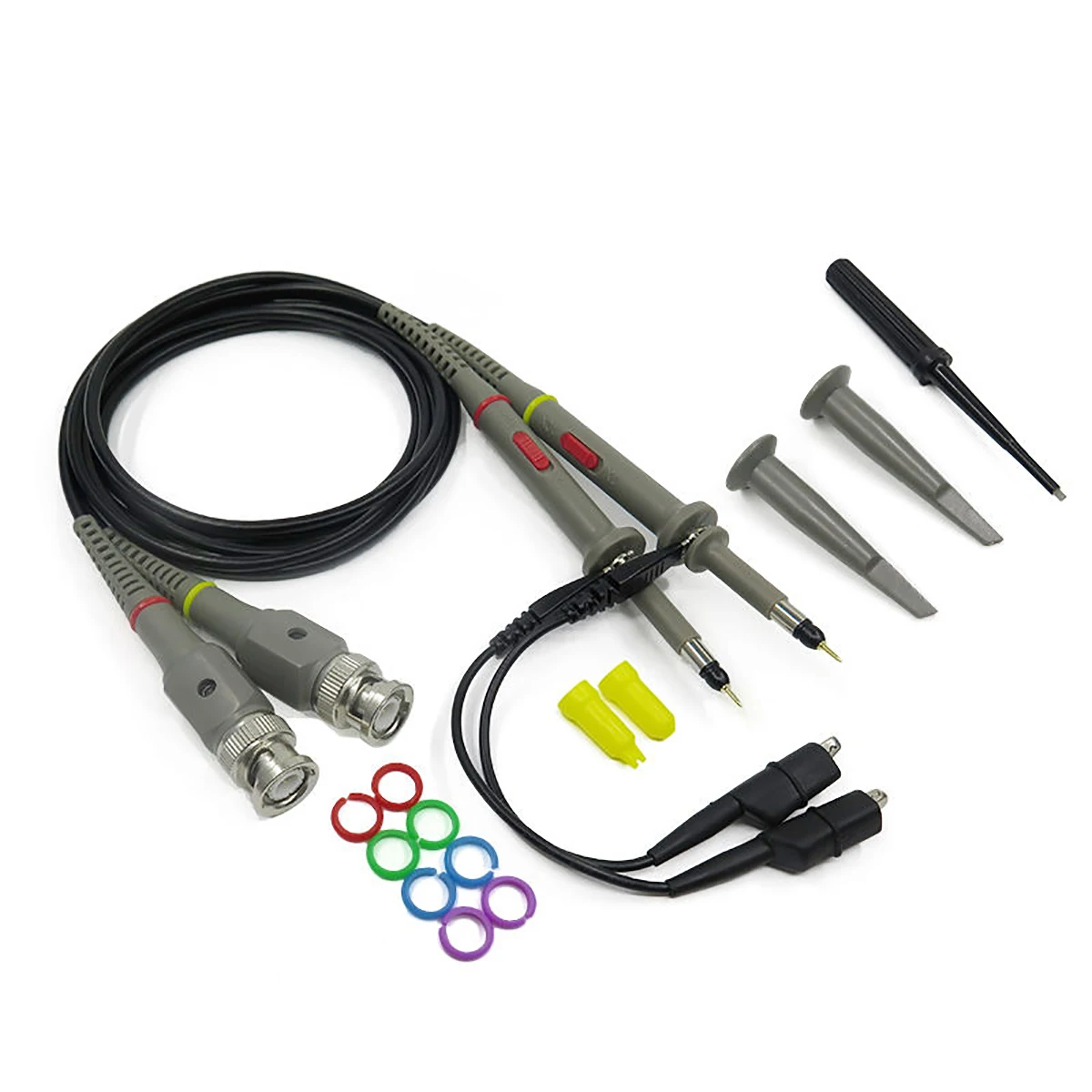 2pcs 100MHz Oscilloscope Probe 1X 10X Attenuation Scope Analyzer Alligator Clip Probes Test Leads font b