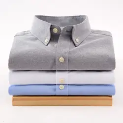 Высокое качество хлопок Оксфорд Лето Повседневное с короткими рукавами рубашка camisa masculina chemise homme мужская рубашка