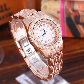

Silver Luxury Women Dress Watch Rhinestone Ceramic Crystal Quartz Watches Magic Women Wrist Watch Female