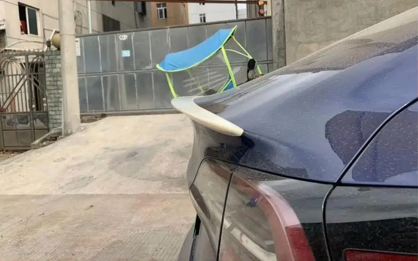 

High quality ABS Unpainted primer Car Rear Trunk Lip Spoiler Wing Fits For Tesla Model 3 2018 2019 2020 BY EMS