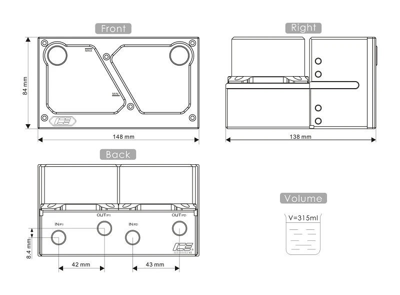Cheap IceMan Cooler Double D5 water pump double CD-ROM integrated water tank POM tank Reservoir Stock cooler block vest 3
