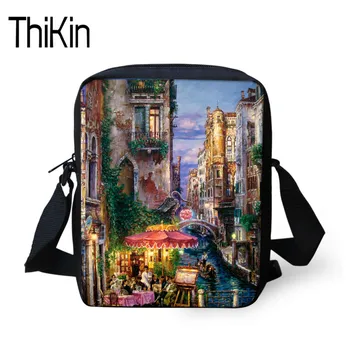 

THIKIN Women Messenger Bag Landscape Print Shoulder Bag Crossbody Bags Casual Kids Girls Handbags Small Cross Body Bags Bolsa